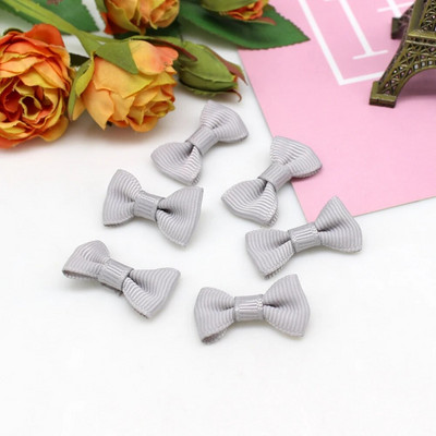 50/100tk 15mm-30mm Mini keermestatud lindiga kikilipsu segu juuste aksessuaarid Väikesed satiinpaelaga vibud Lillede aplikatsioonid õmblema käsitöö