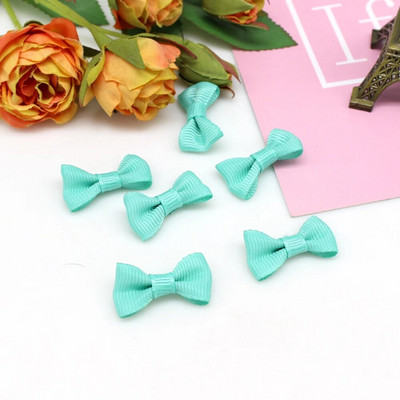 50/100tk 15mm-30mm Mini keermestatud lindiga kikilipsu segu juuste aksessuaarid Väikesed satiinpaelaga vibud Lillede aplikatsioonid õmblema käsitöö