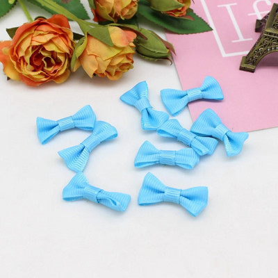 50/100tk 15mm-30mm Mini keermestatud lindiga kikilipsu segu juuste aksessuaarid Väikesed satiinpaelaga vibud Lillede aplikatsioonid õmblema käsitöö