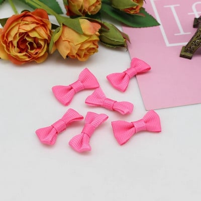 50/100tk 15mm-30mm Mini keermestatud lindiga kikilipsu segu juuste aksessuaarid Väikesed satiinpaelaga vibud Lillede aplikatsioonid õmblema käsitöö