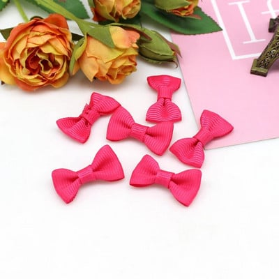 50/100tk 15mm-30mm Mini keermestatud lindiga kikilipsu segu juuste aksessuaarid Väikesed satiinpaelaga vibud Lillede aplikatsioonid õmblema käsitöö