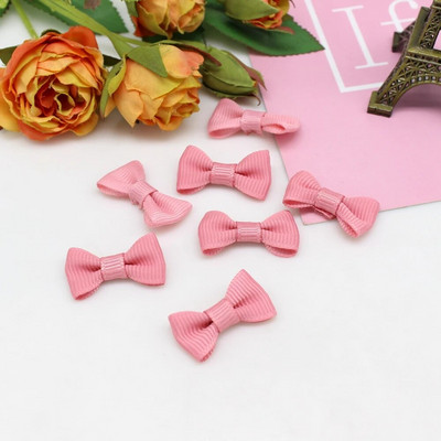 50/100tk 15mm-30mm Mini keermestatud lindiga kikilipsu segu juuste aksessuaarid Väikesed satiinpaelaga vibud Lillede aplikatsioonid õmblema käsitöö