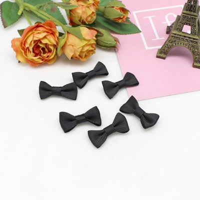 50/100tk 15mm-30mm Mini keermestatud lindiga kikilipsu segu juuste aksessuaarid Väikesed satiinpaelaga vibud Lillede aplikatsioonid õmblema käsitöö