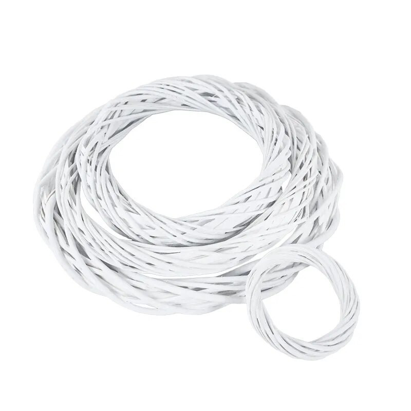 Baltas vītnes pīts apaļš dizains Ziemassvētku eglītes rotangpalmas vainaga ornaments vīnogulāju gredzena rotājums mājas ballīte piekārtiem ziediem