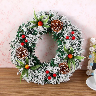 20/40 cm-es karácsonyi koszorú ajtófüzérek függő díszek Boldog karácsonyt otthoni dekoráció 2024 Boldog Új Évet Navidad koszorúk