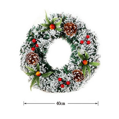 20/40 cm-es karácsonyi koszorú ajtófüzérek függő díszek Boldog karácsonyt otthoni dekoráció 2024 Boldog Új Évet Navidad koszorúk