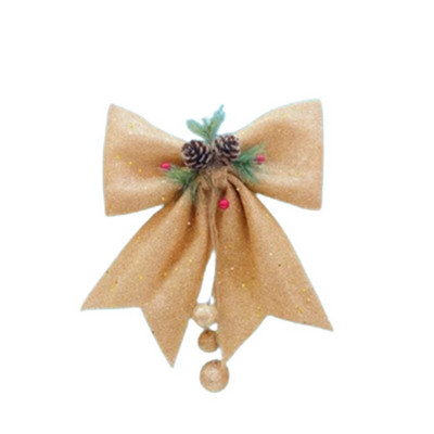 25x30cm Ziemassvētku liela, sarkana zelta mirdzoša mirdzoša bantīte Ziemassvētku eglītes rotājums, ar rokām darināts Ziemassvētku ornaments