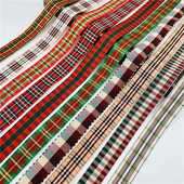 5υάρδες/Παρτίδα 10mm 25mm Πολυεστερική καρό κορδέλα Χριστουγεννιάτικη κορδέλα για χειροποίητο φιόγκο Χριστουγεννιάτικα διακοσμητικά DIY Συσκευασία δώρου