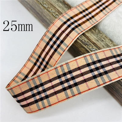 5υάρδες/Παρτίδα 10mm 25mm Πολυεστερική καρό κορδέλα Χριστουγεννιάτικη κορδέλα για χειροποίητο φιόγκο Χριστουγεννιάτικα διακοσμητικά DIY Συσκευασία δώρου