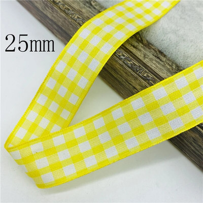 5υάρδες/Παρτίδα 10mm 25mm Πολυεστερική καρό κορδέλα Χριστουγεννιάτικη κορδέλα για χειροποίητο φιόγκο Χριστουγεννιάτικα διακοσμητικά DIY Συσκευασία δώρου