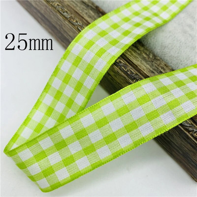 5υάρδες/Παρτίδα 10mm 25mm Πολυεστερική καρό κορδέλα Χριστουγεννιάτικη κορδέλα για χειροποίητο φιόγκο Χριστουγεννιάτικα διακοσμητικά DIY Συσκευασία δώρου