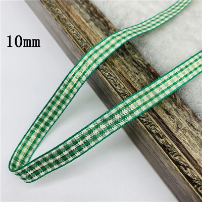 5υάρδες/Παρτίδα 10mm 25mm Πολυεστερική καρό κορδέλα Χριστουγεννιάτικη κορδέλα για χειροποίητο φιόγκο Χριστουγεννιάτικα διακοσμητικά DIY Συσκευασία δώρου