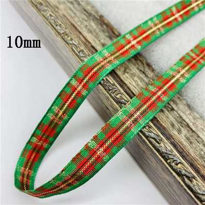 5υάρδες/Παρτίδα 10mm 25mm Πολυεστερική καρό κορδέλα Χριστουγεννιάτικη κορδέλα για χειροποίητο φιόγκο Χριστουγεννιάτικα διακοσμητικά DIY Συσκευασία δώρου