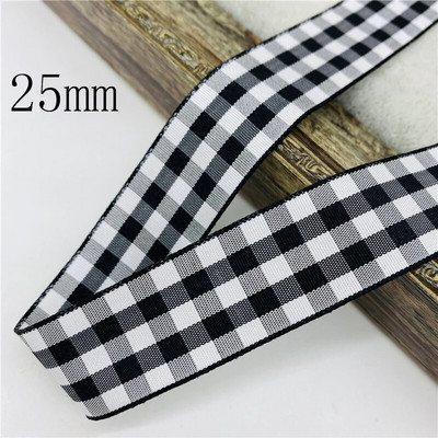 5υάρδες/Παρτίδα 10mm 25mm Πολυεστερική καρό κορδέλα Χριστουγεννιάτικη κορδέλα για χειροποίητο φιόγκο Χριστουγεννιάτικα διακοσμητικά DIY Συσκευασία δώρου