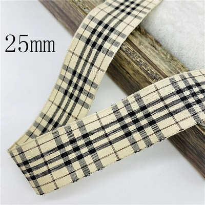 5υάρδες/Παρτίδα 10mm 25mm Πολυεστερική καρό κορδέλα Χριστουγεννιάτικη κορδέλα για χειροποίητο φιόγκο Χριστουγεννιάτικα διακοσμητικά DIY Συσκευασία δώρου
