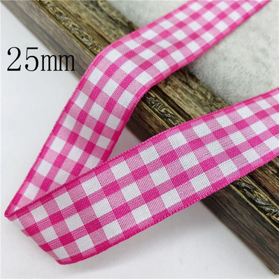 5υάρδες/Παρτίδα 10mm 25mm Πολυεστερική καρό κορδέλα Χριστουγεννιάτικη κορδέλα για χειροποίητο φιόγκο Χριστουγεννιάτικα διακοσμητικά DIY Συσκευασία δώρου