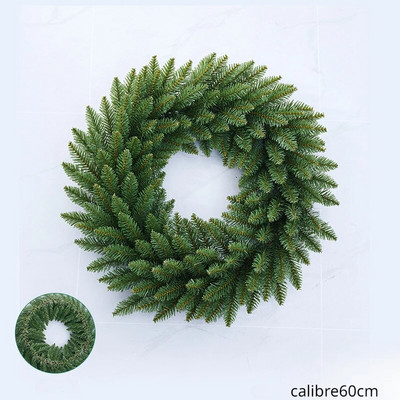 Karácsonyi zöld fenyő mesterséges növényi dekoráció függőfal karácsonyi parti lakberendezési kerek füzér 30/40/50/60 cm