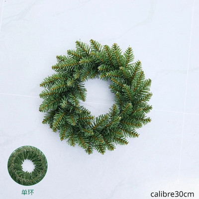 Karácsonyi zöld fenyő mesterséges növényi dekoráció függőfal karácsonyi parti lakberendezési kerek füzér 30/40/50/60 cm