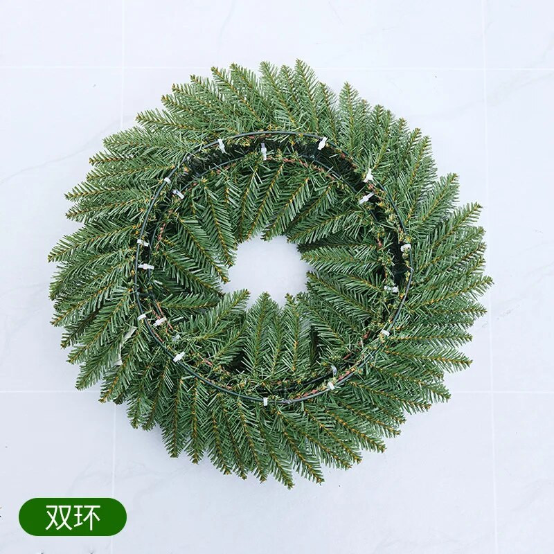 Karácsonyi zöld fenyő mesterséges növényi dekoráció függőfal karácsonyi parti lakberendezési kerek füzér 30/40/50/60 cm