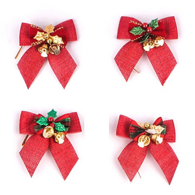 4 vnt kalėdiniai lankai Kalėdų eglutės puošybos lankeliai su mažais varpeliais „pasidaryk pats“ amatų lankai Naujųjų metų dovana Kalėdų puošmena namams