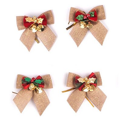 4 vnt kalėdiniai lankai Kalėdų eglutės puošybos lankeliai su mažais varpeliais „pasidaryk pats“ amatų lankai Naujųjų metų dovana Kalėdų puošmena namams