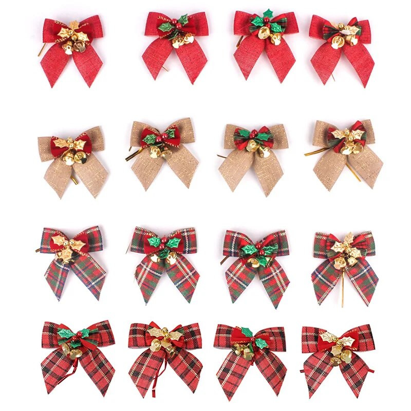 4 vnt kalėdiniai lankai Kalėdų eglutės puošybos lankeliai su mažais varpeliais „pasidaryk pats“ amatų lankai Naujųjų metų dovana Kalėdų puošmena namams