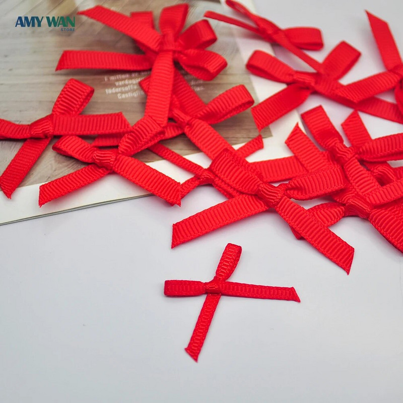 200db szatén szalag masni csomó masni spirálmintás piros kis virág ajándék nyakkendő esküvői dekoráció újév Navidad Kerst dekor Noel