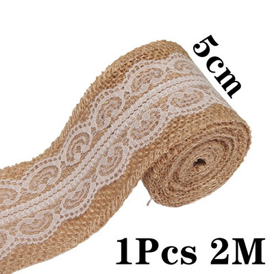 2M/Roll Dabīga vintage džutas audekls mežģīņu lente Amatniecība DIY šūšana džutas audums dāvanu iesaiņojums kāzu ballīte Ziemassvētku mājas dekorēšana