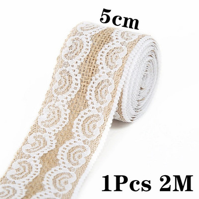 2M/Roll Dabīga vintage džutas audekls mežģīņu lente Amatniecība DIY šūšana džutas audums dāvanu iesaiņojums kāzu ballīte Ziemassvētku mājas dekorēšana