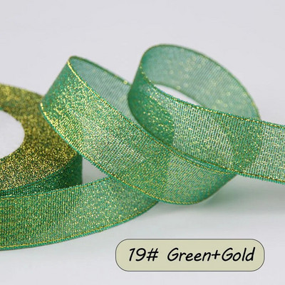 25 jardi krāsaina zelta satīna lente kāzu lente, amatniecība ar savām rokām, mirdzoša organza lente, dāvana, šūšana, apģērba dekors ballītei