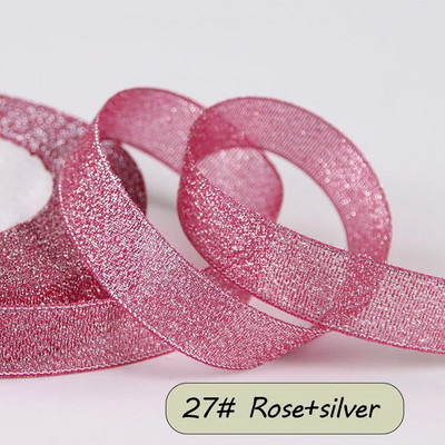 25 jardi krāsaina zelta satīna lente kāzu lente, amatniecība ar savām rokām, mirdzoša organza lente, dāvana, šūšana, apģērba dekors ballītei