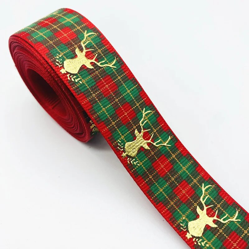 5 jardi 25 mm jõulupaelaga trükkimine Ployesterlint käsitsi valmistatud vibu jõulukaunistustele DIY kingituste pakkimiseks