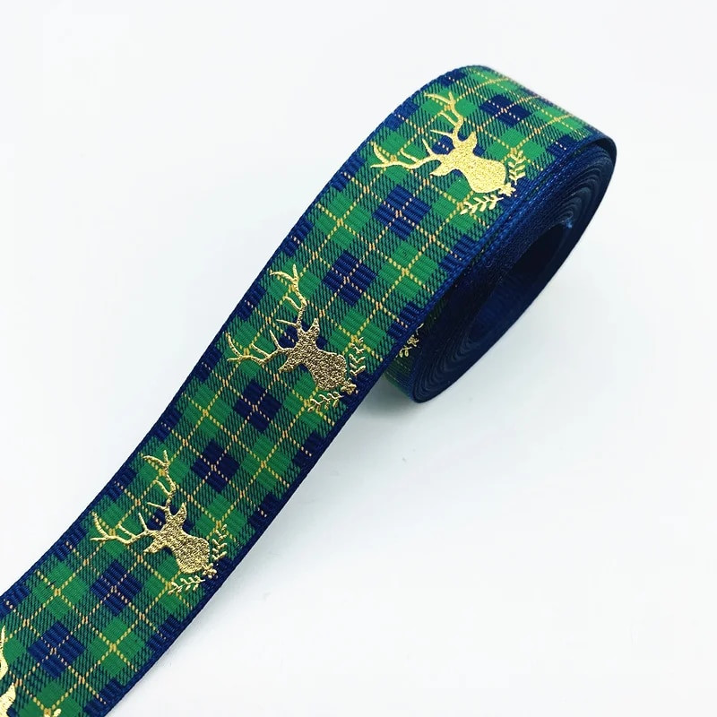 5 jardi 25 mm jõulupaelaga trükkimine Ployesterlint käsitsi valmistatud vibu jõulukaunistustele DIY kingituste pakkimiseks