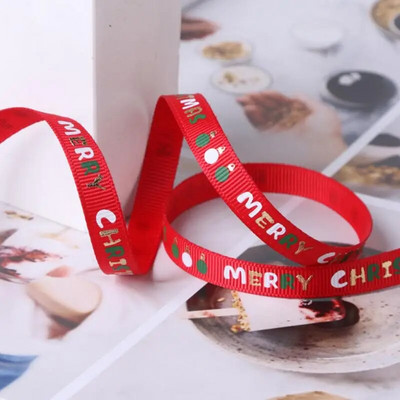 10 ярда лента за коледна украса Направи си сам ръчно изработена щампована полиестерна парти Коледно сватбено парти Опаковка за подарък Позлатена лента