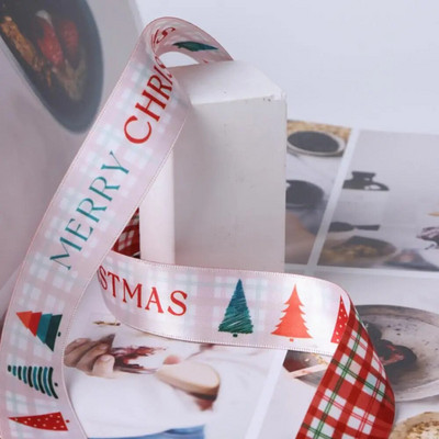 10 ярда лента за коледна украса Направи си сам ръчно изработена щампована полиестерна парти Коледно сватбено парти Опаковка за подарък Позлатена лента