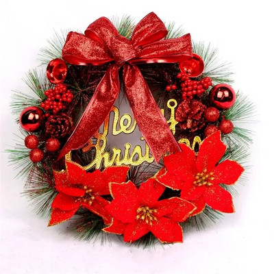 Ziemassvētku vainags priekšdurvju šampanieša zelta loga sienu durvju dekorēšanai Ziemassvētku vītnes ornamentam Helovīna ballīšu piederumi