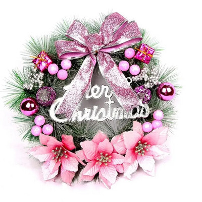 Ziemassvētku vainags priekšdurvju šampanieša zelta loga sienu durvju dekorēšanai Ziemassvētku vītnes ornamentam Helovīna ballīšu piederumi