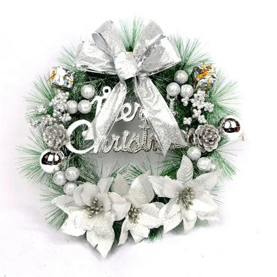 Ziemassvētku vainags priekšdurvju šampanieša zelta loga sienu durvju dekorēšanai Ziemassvētku vītnes ornamentam Helovīna ballīšu piederumi