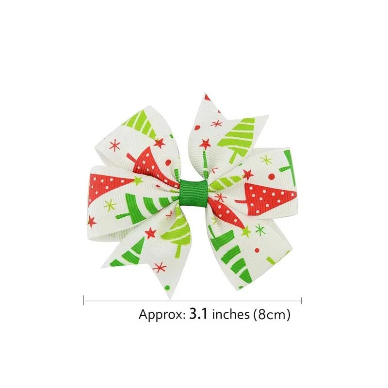 12gab./partija 3" Grosgrain ziedu lentu bantes ar klipsi Bērnu meiteņu organza matu bantes amatniecībai Ziemassvētku rotājumi matu aksesuāri