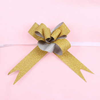 100 τμχ Glitter Pull Bows Δώρο Κορδέλες Κόμπος Φιόγκοι για συσκευασία δώρου Καλάθι λουλουδιών Διακόσμηση αυτοκινήτου γάμου