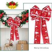 Ziemassvētku bantīte lielas bantes Dekoratīva lente Ziemassvētku dekors Mājas dekors DIY Sarkans/rozā/pelēks Ziemassvētku eglītes kulonu ornaments