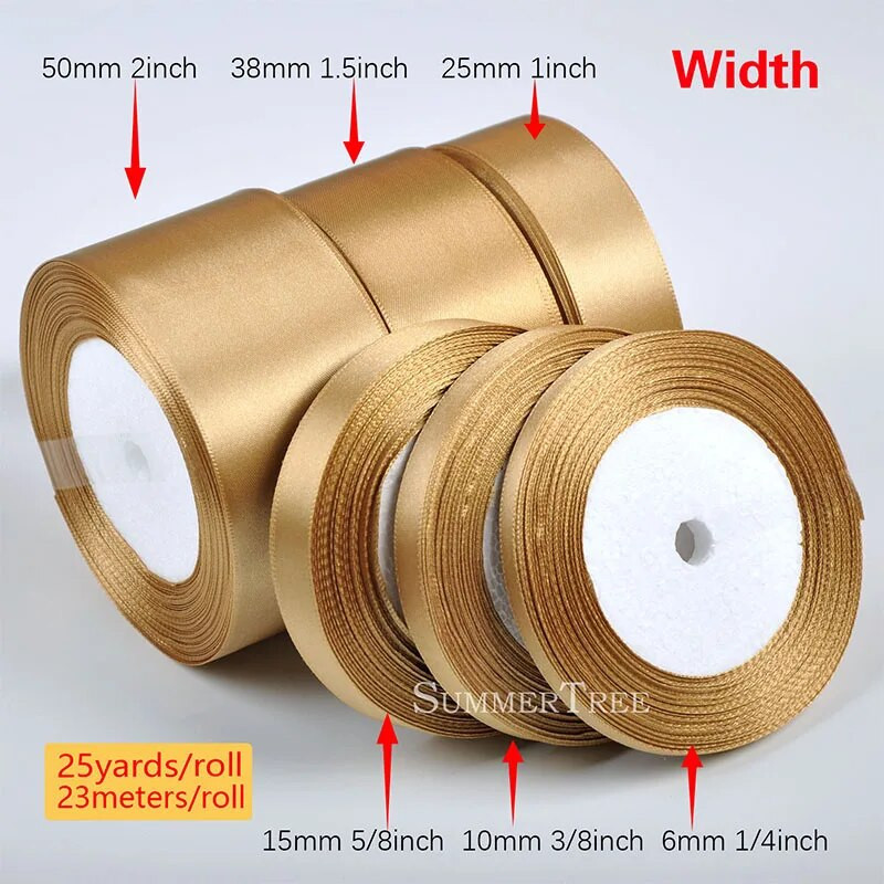 Szatén szalag 23 méter 6 mm 10 mm 15 mm 25 mm 38 mm 50 mm szárny ajándék íj kézzel készített barkács kézműves karácsonyi esküvői parti kellékek