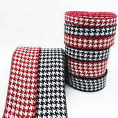 10mm 15mm 25mm 38mm Houndstooth Plaid Ribbon Panglică lucrată manual pentru arc petrecere nuntă decorațiuni de Crăciun DIY ambalaj cadou