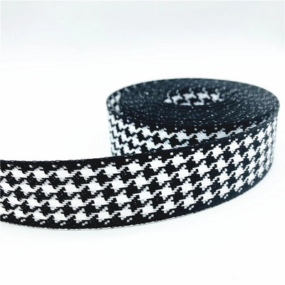 10mm 15mm 25mm 38mm Houndstooth Plaid Ribbon Panglică lucrată manual pentru arc petrecere nuntă decorațiuni de Crăciun DIY ambalaj cadou