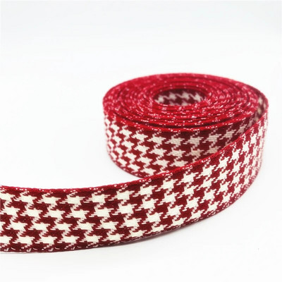 10mm 15mm 25mm 38mm Houndstooth Plaid Ribbon Panglică lucrată manual pentru arc petrecere nuntă decorațiuni de Crăciun DIY ambalaj cadou