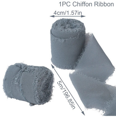 „Pasidaryk pats“ su briaunomis šifono, primenančio šilką, juostelės, vestuvių kvietimo puokštės audinys 4 cm x 5 m Kalėdų dekoravimo dovanų pakavimas