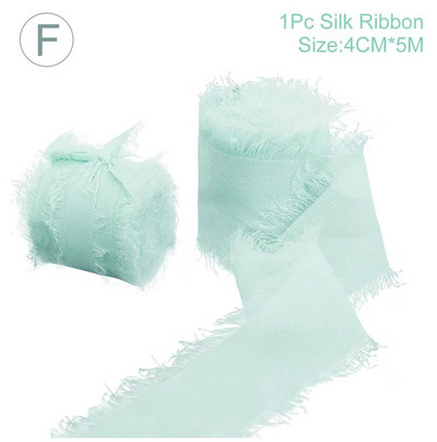 „Pasidaryk pats“ su briaunomis šifono, primenančio šilką, juostelės, vestuvių kvietimo puokštės audinys 4 cm x 5 m Kalėdų dekoravimo dovanų pakavimas