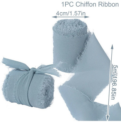 „Pasidaryk pats“ su briaunomis šifono, primenančio šilką, juostelės, vestuvių kvietimo puokštės audinys 4 cm x 5 m Kalėdų dekoravimo dovanų pakavimas