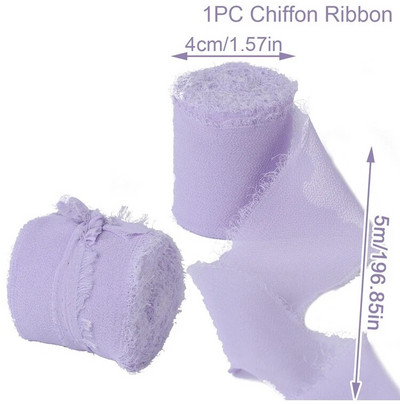 „Pasidaryk pats“ su briaunomis šifono, primenančio šilką, juostelės, vestuvių kvietimo puokštės audinys 4 cm x 5 m Kalėdų dekoravimo dovanų pakavimas