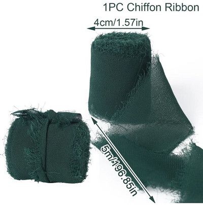 „Pasidaryk pats“ su briaunomis šifono, primenančio šilką, juostelės, vestuvių kvietimo puokštės audinys 4 cm x 5 m Kalėdų dekoravimo dovanų pakavimas